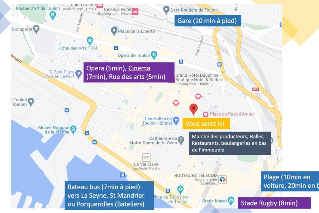 Spacious T2 Near The Halles And The Harbour Toulon Bagian luar foto